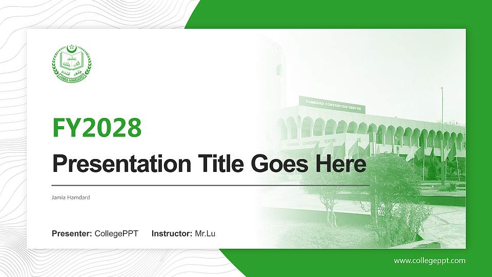 Jamia Hamdard Academic Presentation/Research Findings Report PPT Template16:9 ratio PPT effect preview image