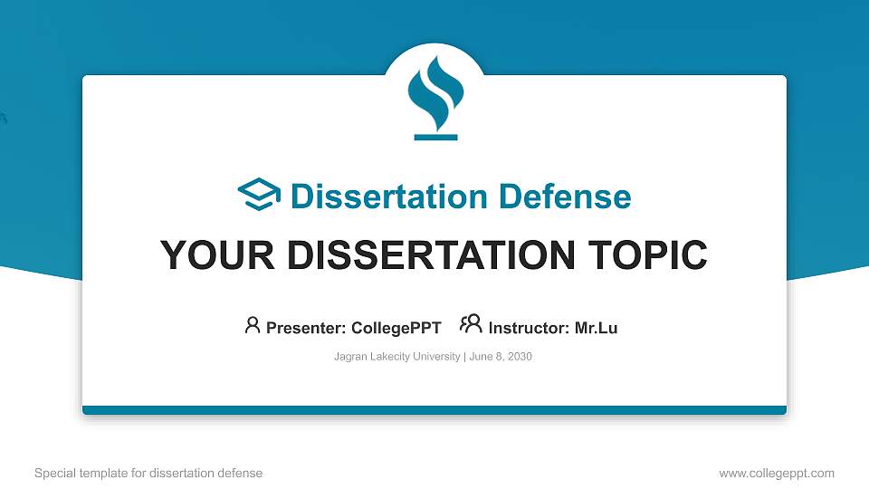 Jagran Lakecity University Graduation Thesis Defense PPT Template16:9 ratio PPT effect preview image1