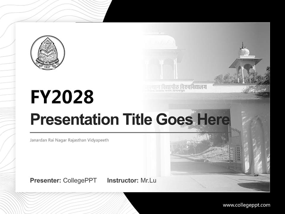 Janardan Rai Nagar Rajasthan Vidyapeeth Academic Presentation/Research Findings Report PPT Template4:3 ratio PPT effect preview image5