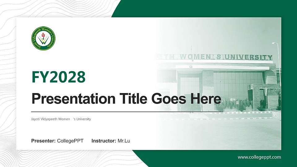 Jayoti Vidyapeeth Women ‘s University Academic Presentation/Research Findings Report PPT Template16:9 ratio PPT effect preview image