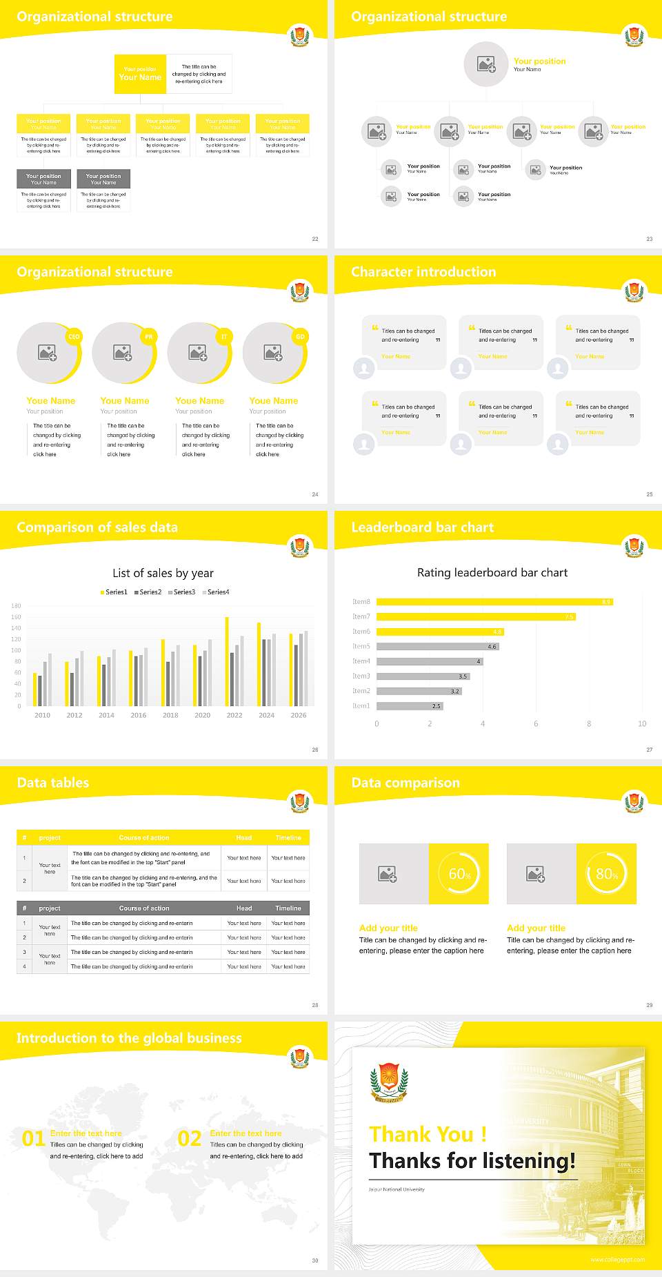 Jaipur National University Academic Presentation/Research Findings Report PPT Template4:3 ratio PPT effect preview image4