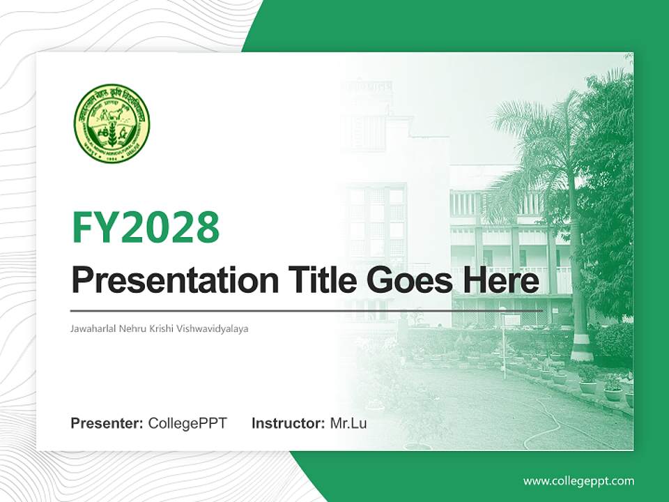 Jawaharlal Nehru Krishi Vishwavidyalaya Academic Presentation/Research Findings Report PPT Template4:3 ratio PPT effect preview image5