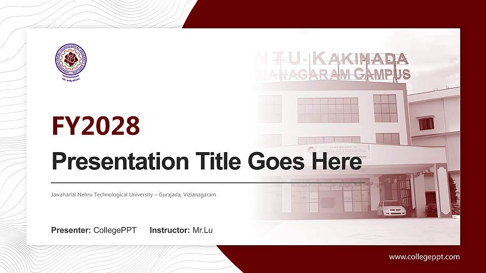 Jawaharlal Nehru Technological University – Gurajada, Vizianagaram Academic Presentation/Research Findings Report PPT Template16:9 ratio PPT effect preview image