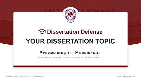 Jawaharlal Nehru Technological University – Gurajada, Vizianagaram Graduation Thesis Defense PPT Template