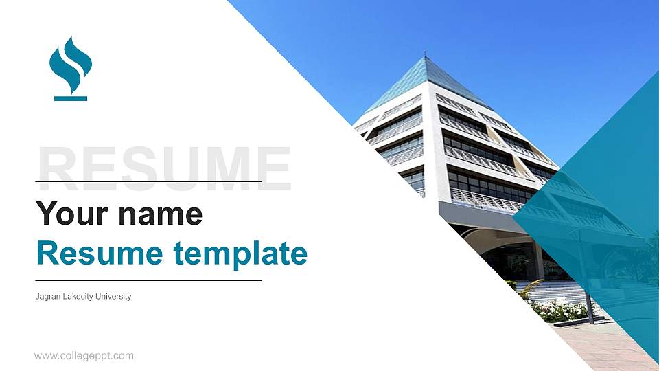 Jagran Lakecity University Resume PPT Template16:9 ratio PPT effect preview image