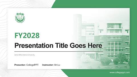 Jamia Millia Islamia University Academic Presentation/Research Findings Report PPT Template