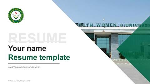 Jayoti Vidyapeeth Women ‘s University Resume PPT Template