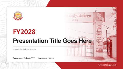 Jananayak Chandrashekhar University Academic Presentation/Research Findings Report PPT Template