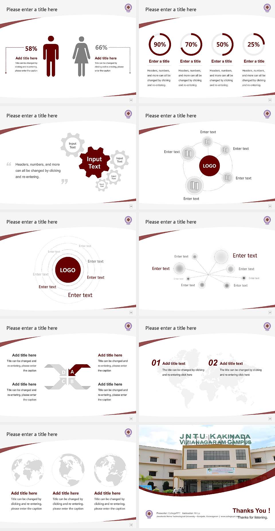 Jawaharlal Nehru Technological University – Gurajada, Vizianagaram Course/Courseware Creation PPT Template4:3 ratio PPT effect preview image4