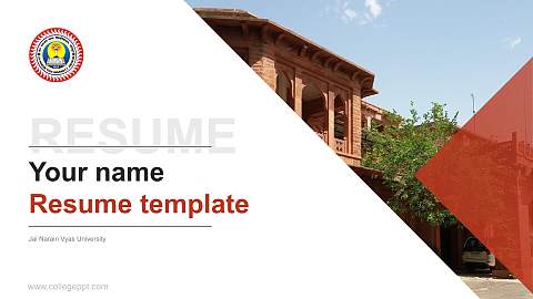 Jai Narain Vyas University Resume PPT Template