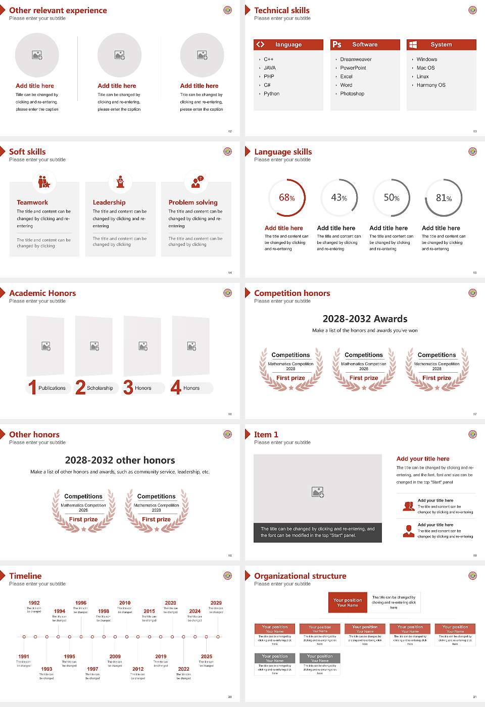 Jai Narain Vyas University Resume PPT Template16:9 ratio PPT effect preview image3