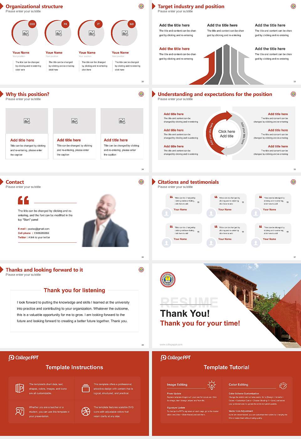 Jai Narain Vyas University Resume PPT Template16:9 ratio PPT effect preview image4