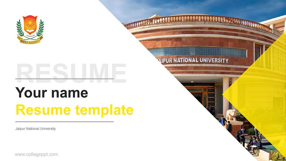 Jaipur National University Resume PPT Template16:9 ratio PPT effect preview image