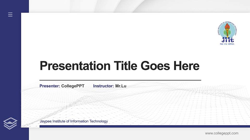 Jaypee Institute of Information Technology Thesis Proposal/Graduation Defense PPT Template16:9 ratio PPT effect preview image