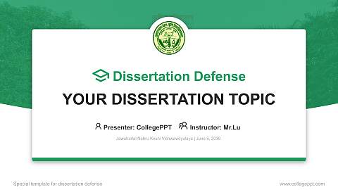 Jawaharlal Nehru Krishi Vishwavidyalaya Graduation Thesis Defense PPT Template