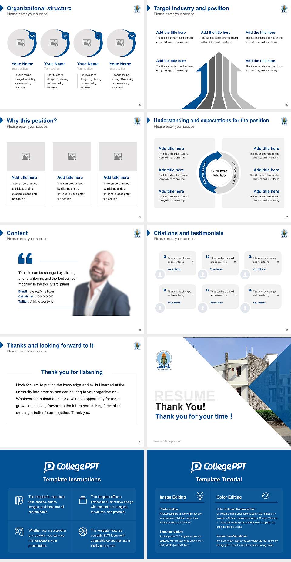 Jaypee University of Engineering & Technology Resume PPT Template4:3 ratio PPT effect preview image4