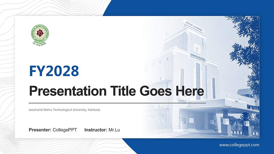 Jawaharlal Nehru Technological University, Kakinada Academic Presentation/Research Findings Report PPT Template16:9 ratio PPT effect preview image