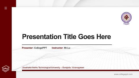 Jawaharlal Nehru Technological University – Gurajada, Vizianagaram Thesis Proposal/Graduation Defense PPT Template