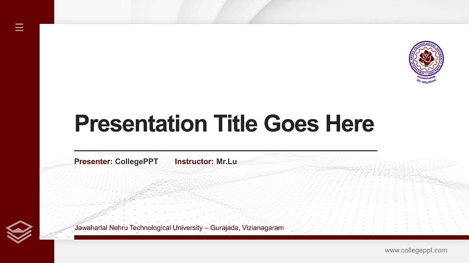 Jawaharlal Nehru Technological University – Gurajada, Vizianagaram Thesis Proposal/Graduation Defense PPT Template16:9 ratio PPT effect preview image