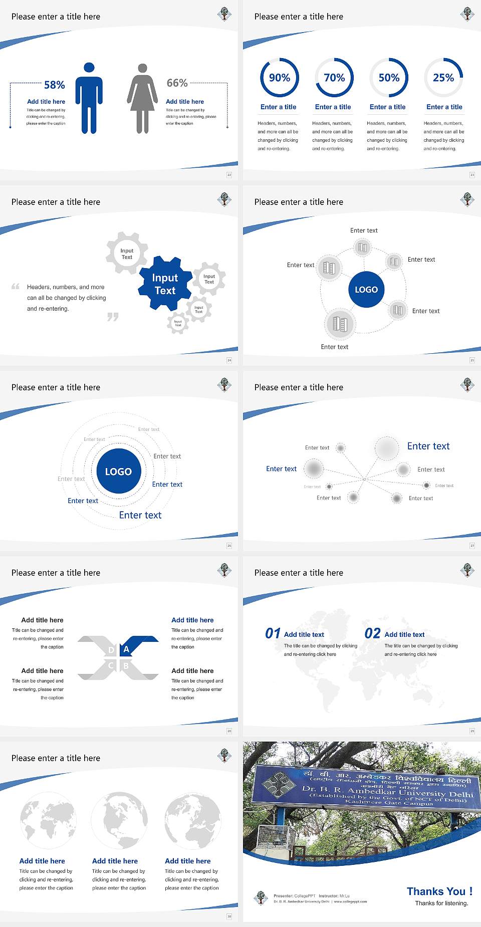 Dr. B. R. Ambedkar University Delhi Course/Courseware Creation PPT Template4:3 ratio PPT effect preview image4