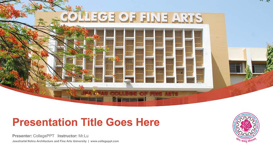 Jawaharlal Nehru Architecture and Fine Arts University Course/Courseware Creation PPT Template16:9 ratio PPT effect preview image