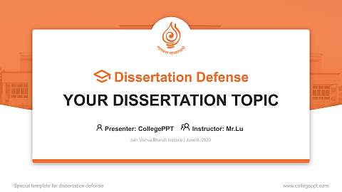 Jain Vishva Bharati Institute Graduation Thesis Defense PPT Template
