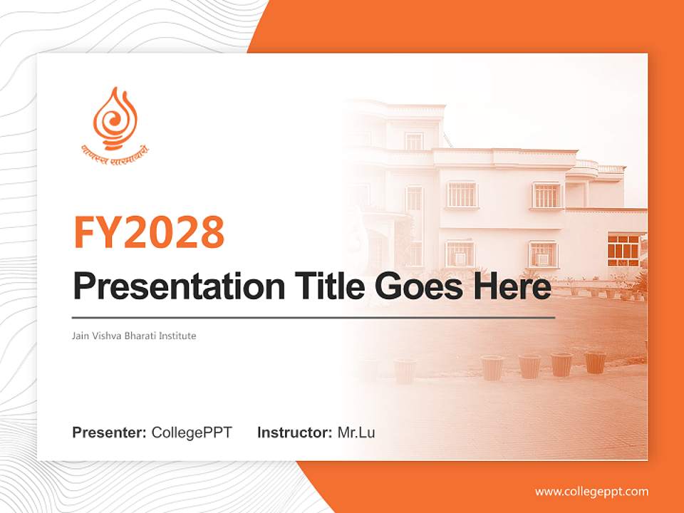 Jain Vishva Bharati Institute Academic Presentation/Research Findings Report PPT Template4:3 ratio PPT effect preview image5