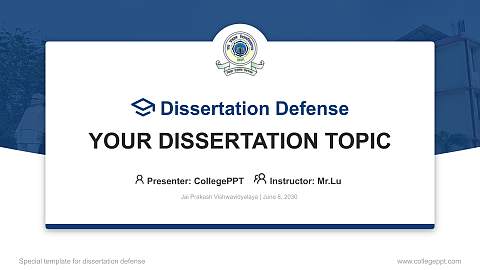 Jai Prakash Vishwavidyalaya Graduation Thesis Defense PPT Template