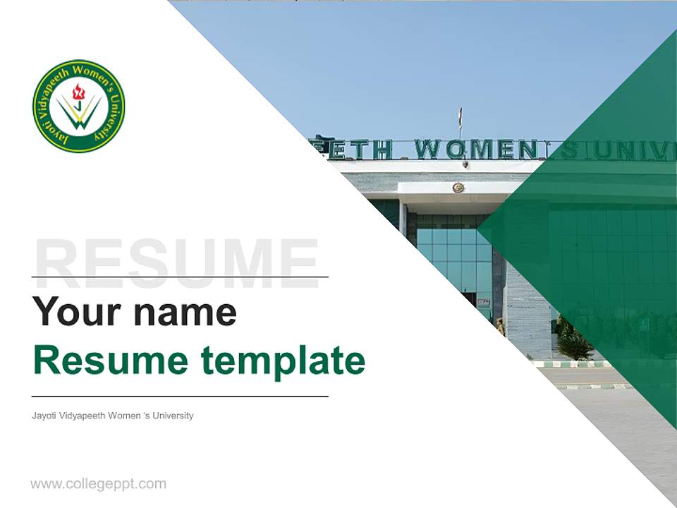 Jayoti Vidyapeeth Women ‘s University Resume PPT Template4:3 ratio PPT effect preview image5