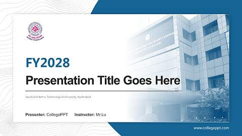 Jawaharlal Nehru Technological University, Hyderabad Academic Presentation/Research Findings Report PPT Template