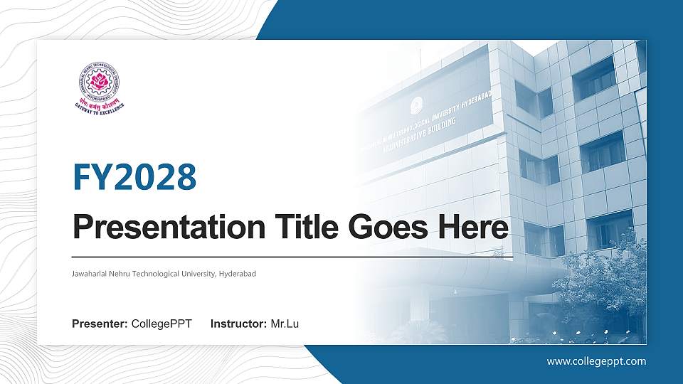 Jawaharlal Nehru Technological University, Hyderabad Academic Presentation/Research Findings Report PPT Template16:9 ratio PPT effect preview image