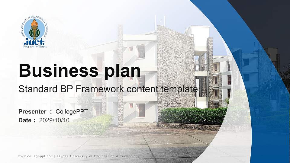 Jaypee University of Engineering & Technology Competition/Entrepreneurship Contest PPT Template16:9 ratio PPT effect preview image