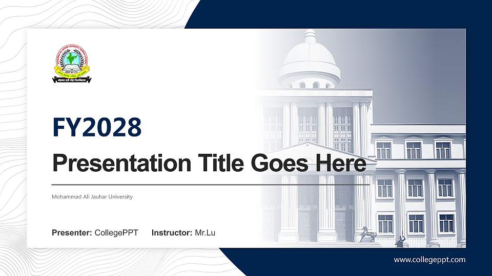 Mohammad Ali Jauhar University Academic Presentation/Research Findings Report PPT Template16:9 ratio PPT effect preview image
