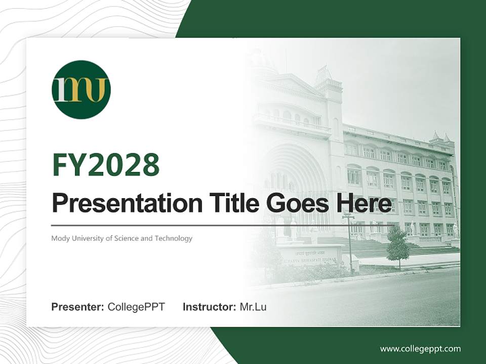 Mody University of Science and Technology Academic Presentation/Research Findings Report PPT Template4:3 ratio PPT effect preview image5