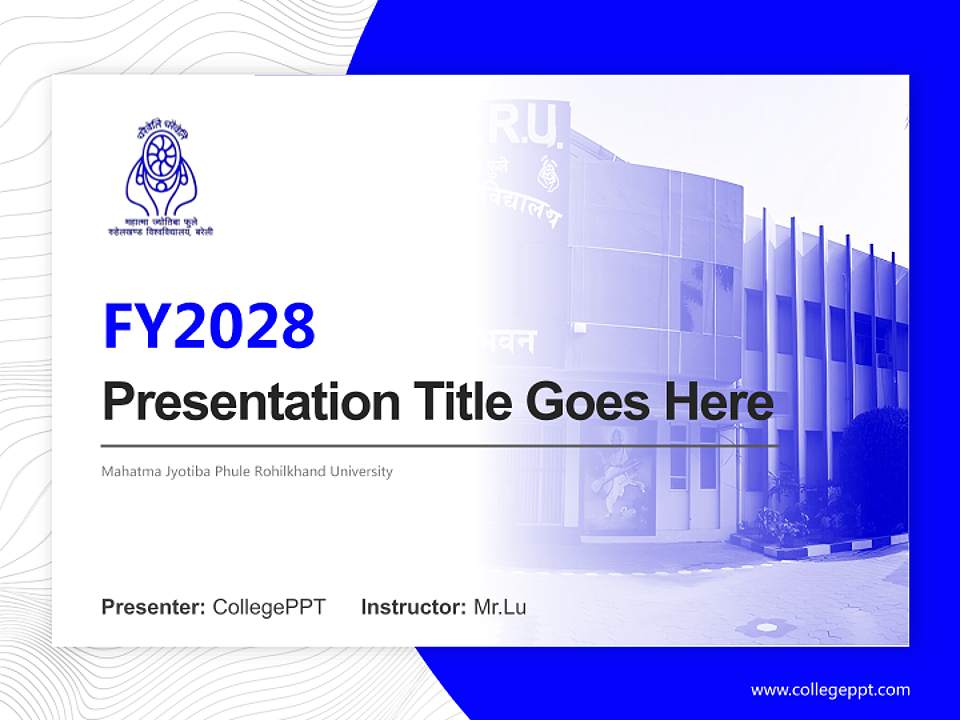 Mahatma Jyotiba Phule Rohilkhand University Academic Presentation/Research Findings Report PPT Template4:3 ratio PPT effect preview image5