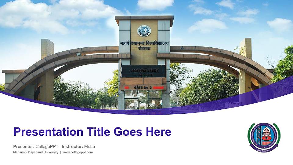 Maharishi Dayanand University Course/Courseware Creation PPT Template16:9 ratio PPT effect preview image