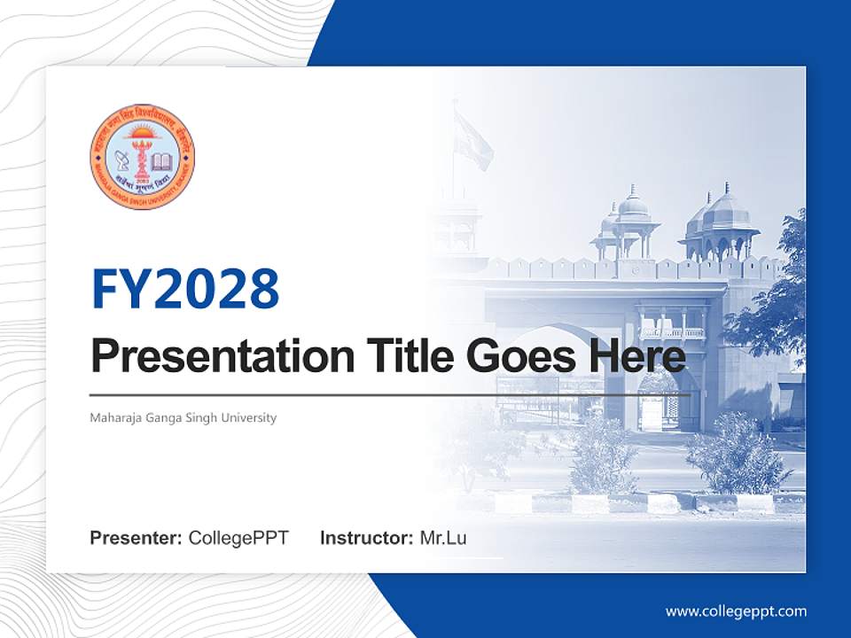 Maharaja Ganga Singh University Academic Presentation/Research Findings Report PPT Template4:3 ratio PPT effect preview image5