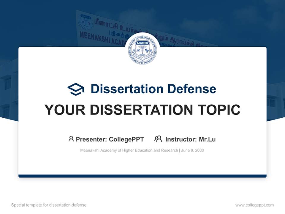 Meenakshi Academy of Higher Education and Research Graduation Thesis Defense PPT Template4:3 ratio PPT effect preview image7