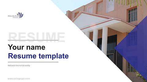 Maharishi Arvind University Resume PPT Template