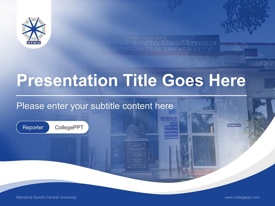 Mahatma Gandhi Central University Lecture Sharing and Networking Event PPT Template4:3 ratio PPT effect preview image4