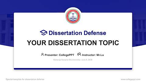 Maharaja Surajmal Brij University Graduation Thesis Defense PPT Template