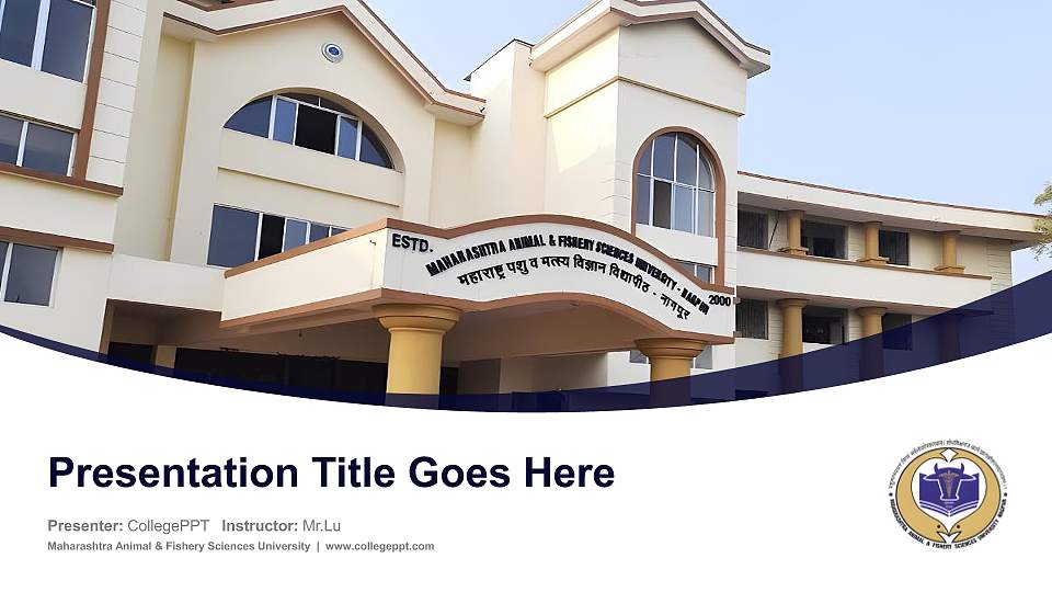 Maharashtra Animal & Fishery Sciences University Course/Courseware Creation PPT Template16:9 ratio PPT effect preview image