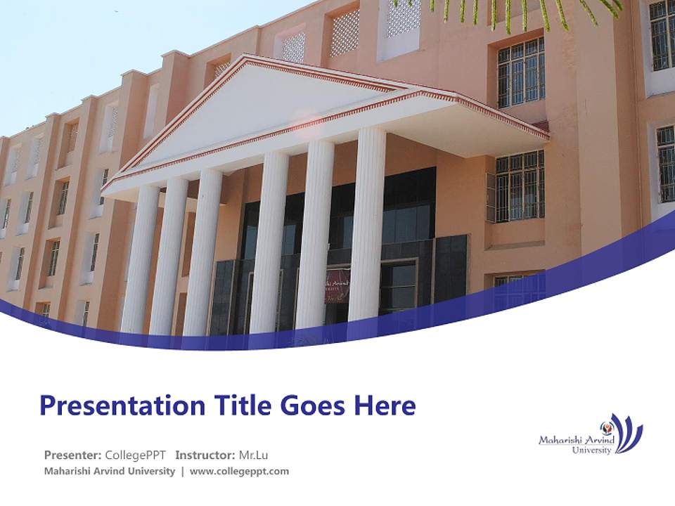 Maharishi Arvind University Course/Courseware Creation PPT Template4:3 ratio PPT effect preview image5