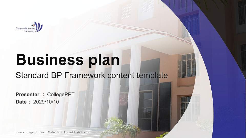 Maharishi Arvind University Competition/Entrepreneurship Contest PPT Template16:9 ratio PPT effect preview image