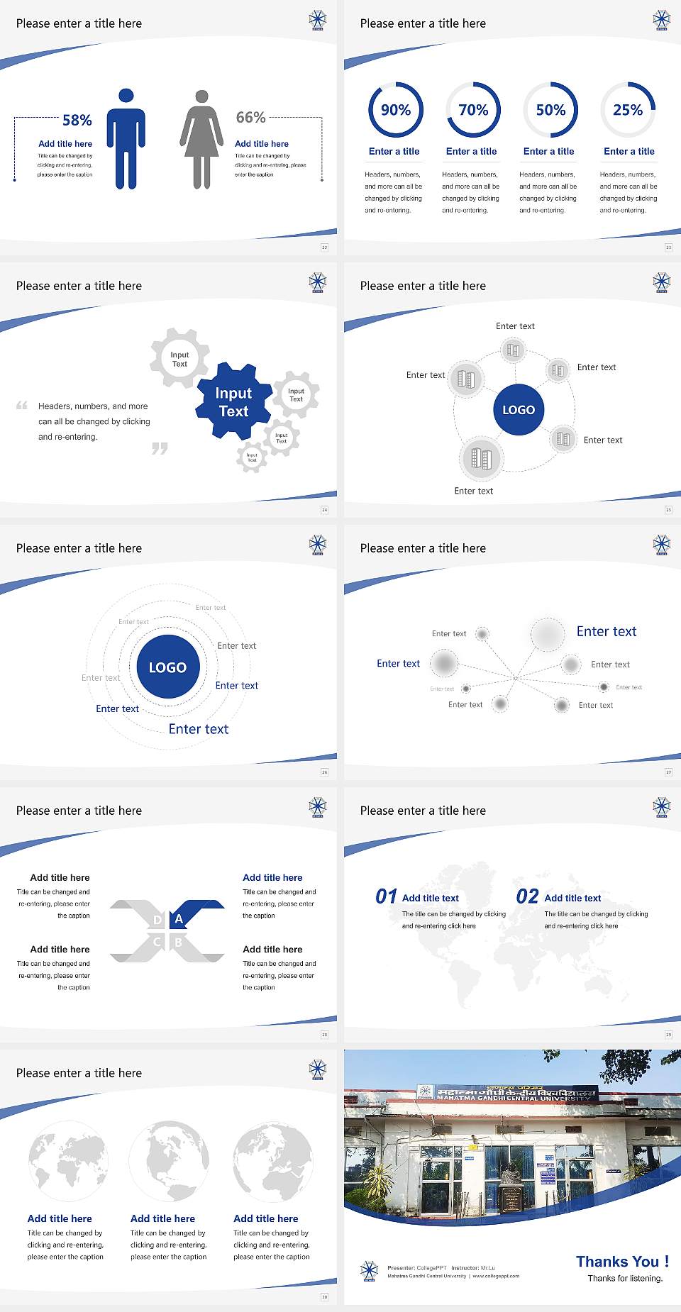 Mahatma Gandhi Central University Course/Courseware Creation PPT Template4:3 ratio PPT effect preview image4