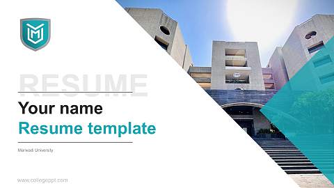 Marwadi University Resume PPT Template