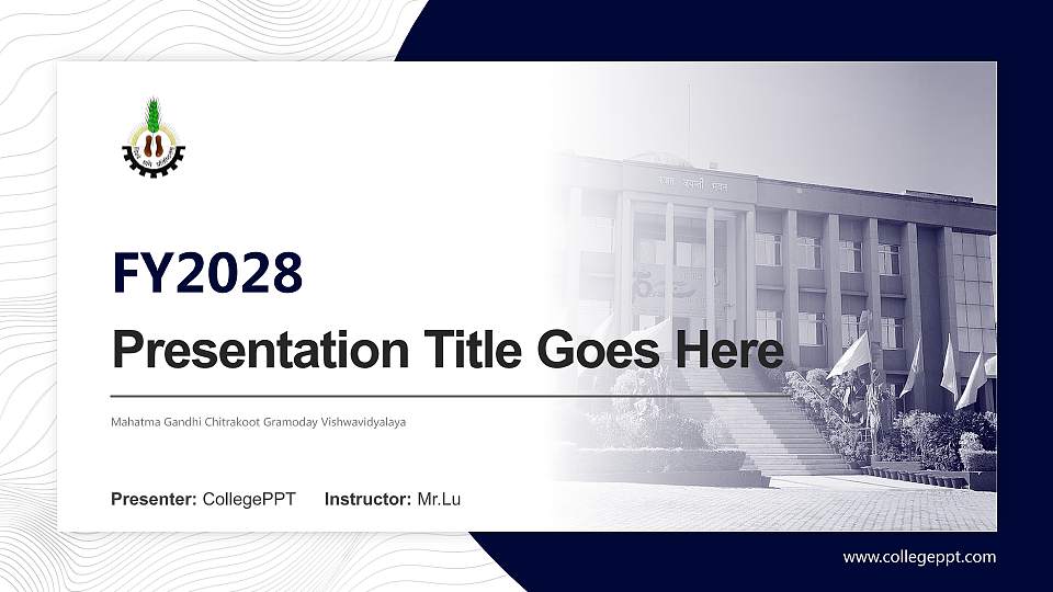 Mahatma Gandhi Chitrakoot Gramoday Vishwavidyalaya Academic Presentation/Research Findings Report PPT Template16:9 ratio PPT effect preview image