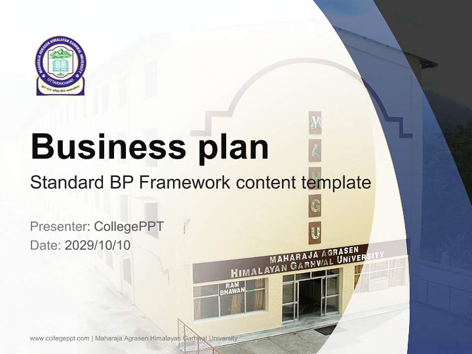 Maharaja Agrasen Himalayan Garhwal University Competition/Entrepreneurship Contest PPT Template4:3 ratio PPT effect preview image9
