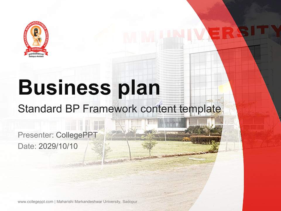Maharishi Markandeshwar University, Sadopur Competition/Entrepreneurship Contest PPT Template4:3 ratio PPT effect preview image9