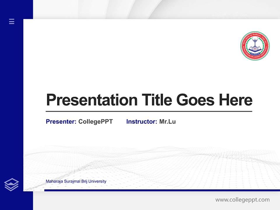 Maharaja Surajmal Brij University Thesis Proposal/Graduation Defense PPT Template4:3 ratio PPT effect preview image5